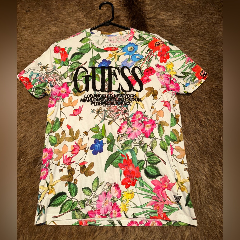 Guess Multicolor Floral Organic Cotton Tee